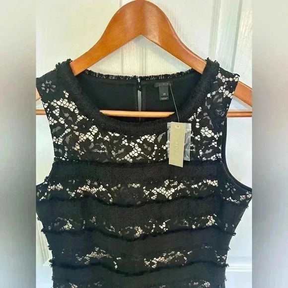 NWT J Crew Fringey Top In Tweed And Lace Black size XS - Picture 3 of 5